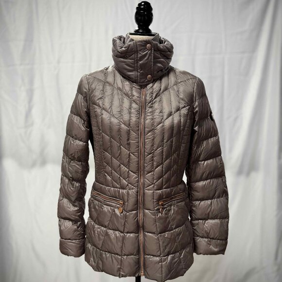 Bernardo Women's Puffer Jacket - Taupe - Picture 1 of 9